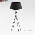 Modern Black Floor Lamp With Tripod Stand And Cone Shade For Home Decor