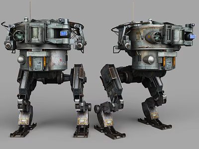 Game Movie Character Sci Fi Robot With Mechanical Armor And Metallic Design 3d model