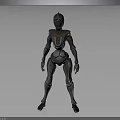 Futuristic Robot Character 3D Model With Metallic Armor And Mechanical Design 3d model