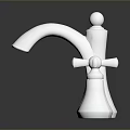 Polished Chrome Bathroom Faucet With Two Cross Handles And Modern Design