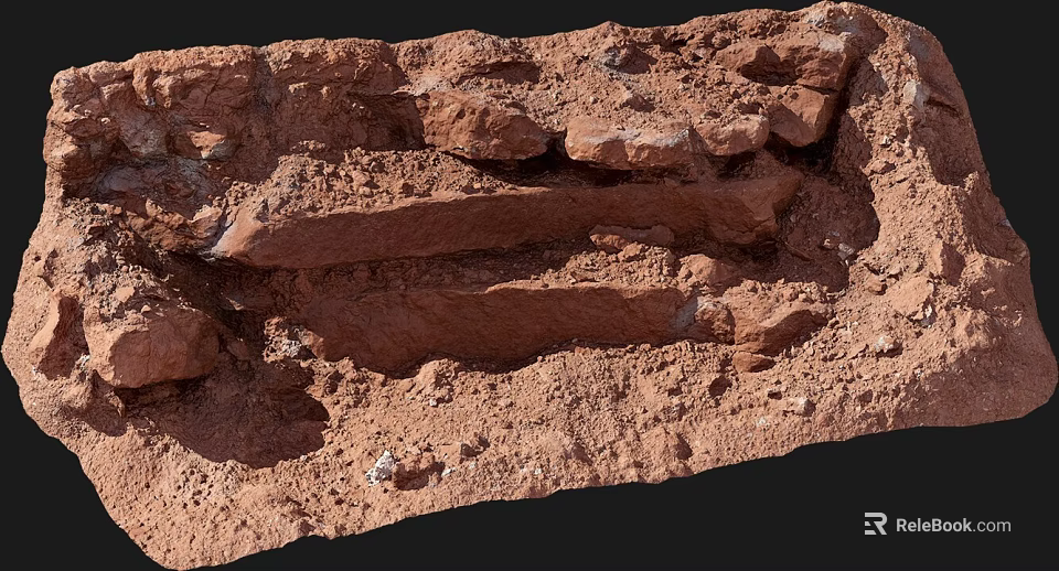 Natural Stone And Wood Structure With Rustic Textures And Earthy Tones 3d model 