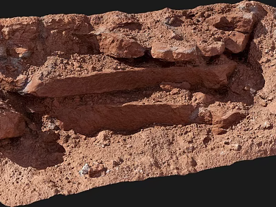 Natural Stone And Wood Structure With Rustic Textures And Earthy Tones 3d model