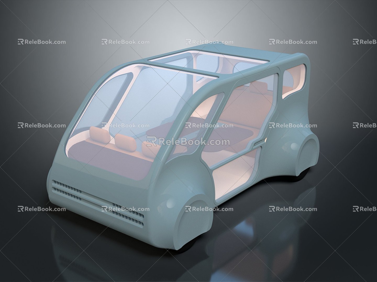 Modern bus minibus minibus minivan driverless bus 3d model