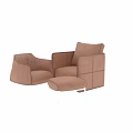 Brown Leather Leisure Chair With Matching Ottoman And Metal Legs Modern Design