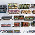 Various Retail Display Shelves With Different Designs And Merchandise Storage Solutions