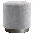 Round Velvet Upholstered Ottoman Blue And Multi Color Options With Metal Base