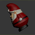 Cartoon Style Santa Claus Sculpture With Red Hat And White Beard