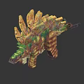 Toy Building Blocks Constructed Dinosaur With Yellow Spiny Back And Green Accents