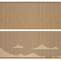 Modern Artistic Bed Accent Wall With 3D Mountain Line Patterns