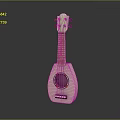 White Wooden Acoustic Ukulele Instrument with Tuning Pegs and Decorative Soundhole