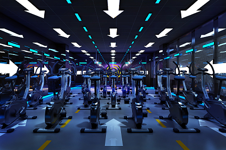 Modern Gym Spinning 3d model