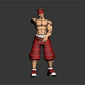 Muscular Male Character With Red Cap Red Shorts Red Sneakers Standing In Dynamic Stance
