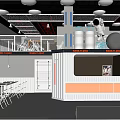 Space Themed WANDA CLOUD KTV Interior With Astronaut Model Moon Decoration Metallic Counter And Staircase