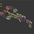 Tactical Modern Crossbow With Metallic Scope And Intricate Mechanical Components Design 3d model