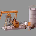 Industrial LOFT pumping unit oil mining machine beam pumping unit 3d model
