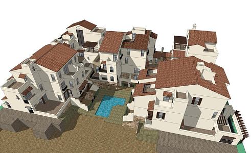 Spanish Style Villa 3d model