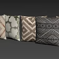 Elegant Decorative Pillows With Diverse Geometric And Abstract Patterns For Home Styling 3d model