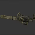 Vintage Metallic Weapon With Intricate Mechanical Barrel And Grip Structure