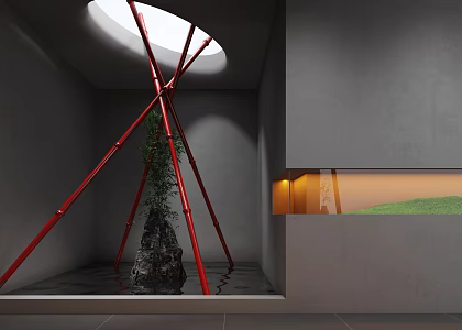Modern Exhibition Hall Front Desk 3d model