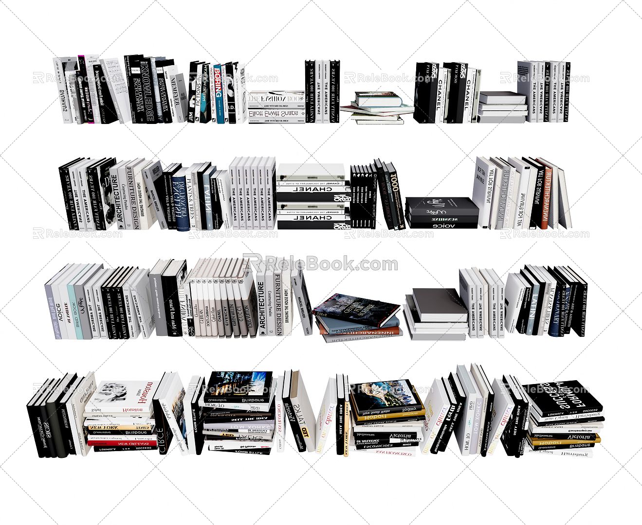 Modern Book Book Combination Extracurricular Book 3d model