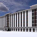 Modern Multi Story Building With White Exterior And Large Glass Windows
