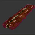 Wooden String Musical Instrument With Glossy Brown Surface And Reflection On Dark Background