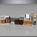 Assorted Furniture Pieces in Various Styles and Colors Including Dressers Cabinets and Bookshelves