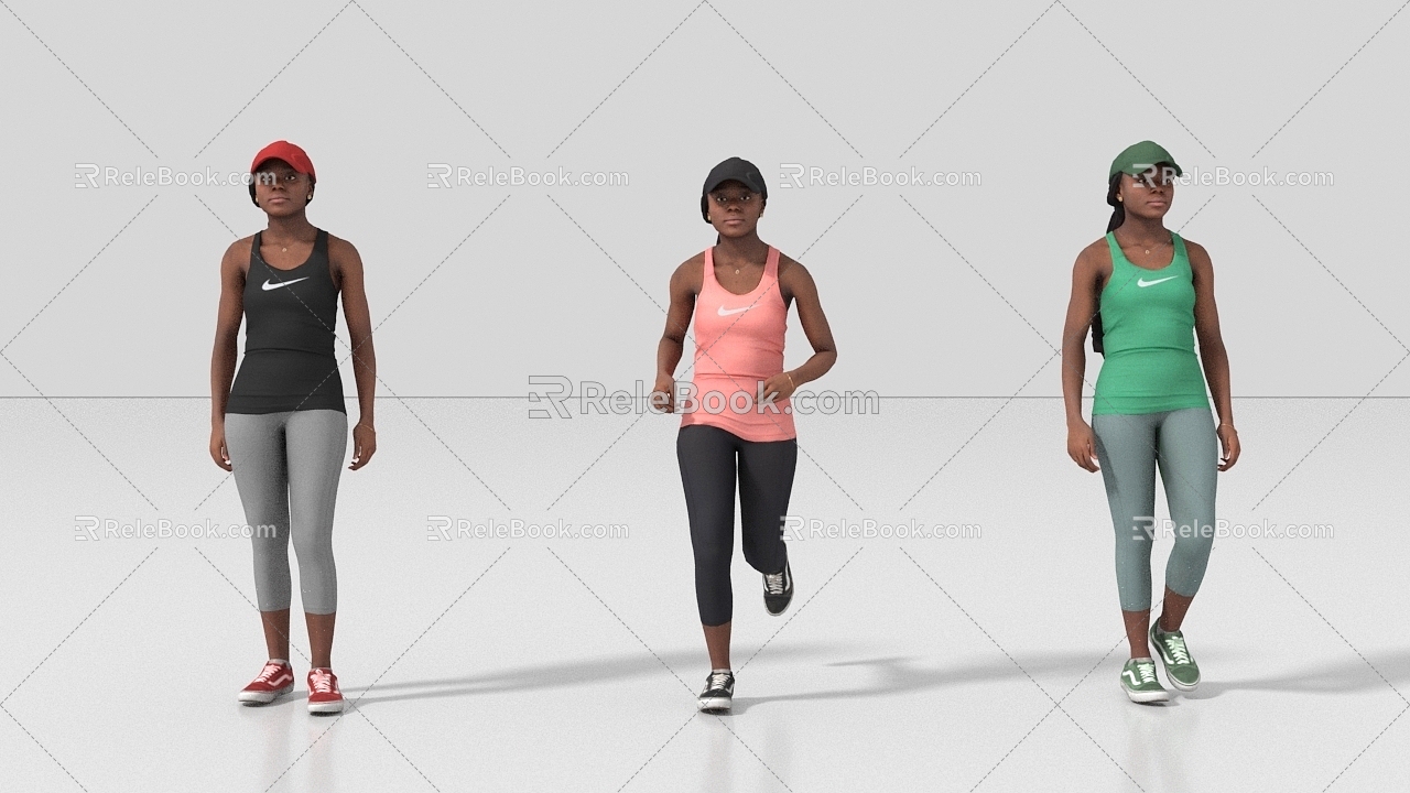 Sports People Running People Exercise Fitness 3d model