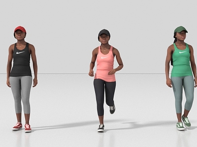 Sports People Running People Exercise Fitness 3d model