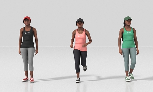 Sports People Running People Exercise Fitness 3d model