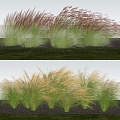 Modern Flowers and Grass Pile Pink Del Grass Needle Amanthus 3d model