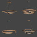 Modern Metallic Circular Chandelier With Sleek Ring Design For Contemporary Interiors 3d model