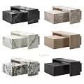 Elegant Modern Coffee Table With Stepped Marble Plinth And Layered Design 3d model