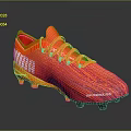 Orange Soccer Cleats Featuring White Stripes Studded Sole and Ultra Boost Pro Technology
