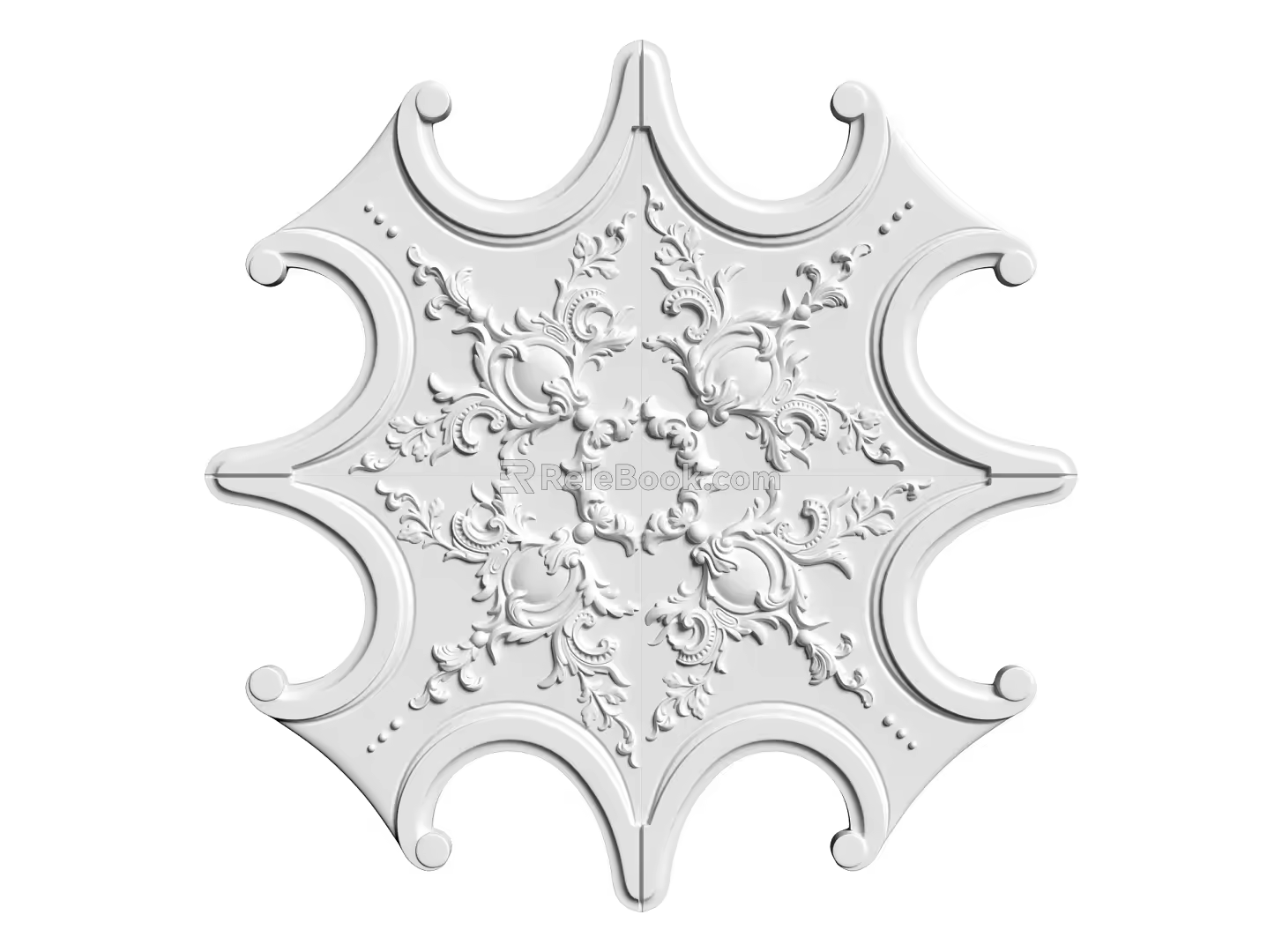European-style lamp panel gypsum component carved 3d model
