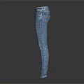 Slim Fit Blue Denim Jeans With Pockets And Stretchy Waistband