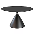 Modern Black Round Dining Table With Cone Shaped Base And Sleek Contemporary Design 3d model
