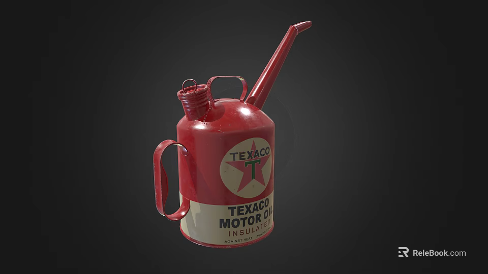Red Texaco Motor Oil Can With Star Logo Classic Industrial Equipment 3d model 