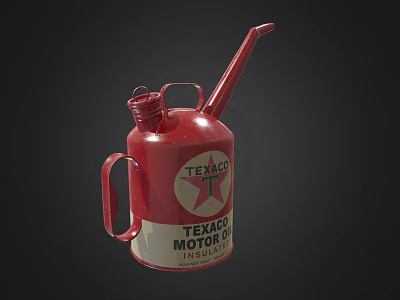 Red Texaco Motor Oil Can With Star Logo Classic Industrial Equipment 3d model