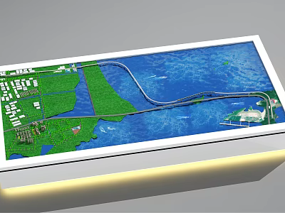 High Quality Commercial Display Model Equipment With Urban Road Network Water Area And Building Structures 3d model
