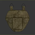 Brown Textured Leather Apparel Accessory With Dual Hooks And Protective Design