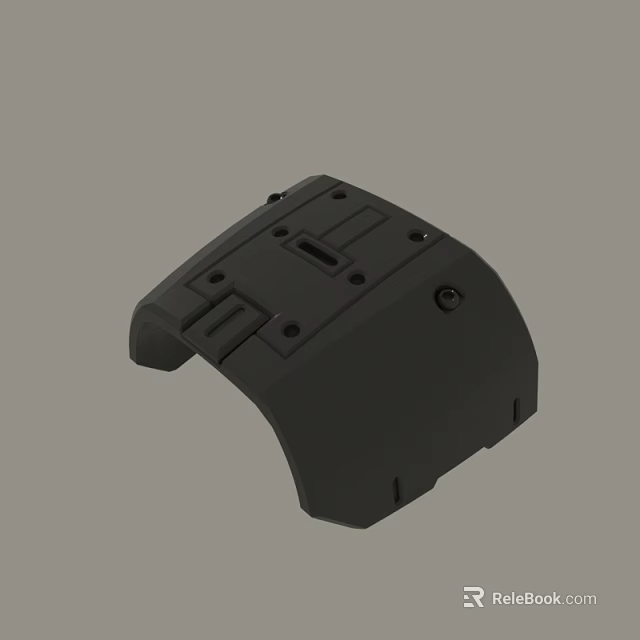 Black Plastic Component With Screw Holes And Structural Design Features 3d model 