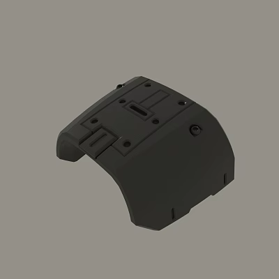 Black Plastic Component With Screw Holes And Structural Design Features 3d model