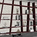 Modern Bookcase Open Bookcase Full Wall Bookcase Study Bookcase 3d model