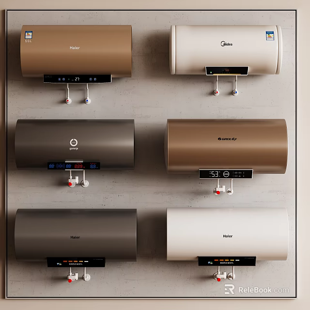 Various Branded Electric Water Heaters On 3d model 