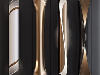 Modern Gold Black Metal Wall Lamp With Unique Curved Design For Interior Decoration 3d model