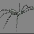 Detailed Mechanical Spider Design With Robotic Legs And Metallic Body Structure 3d model