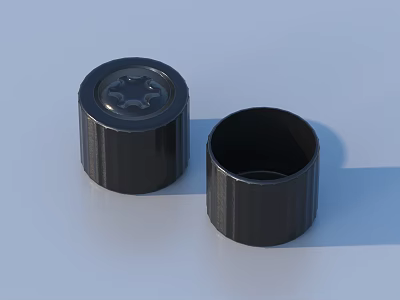 Black Plastic Household Container Lids With Ribbed Surface And Secure Closure Design 3d model