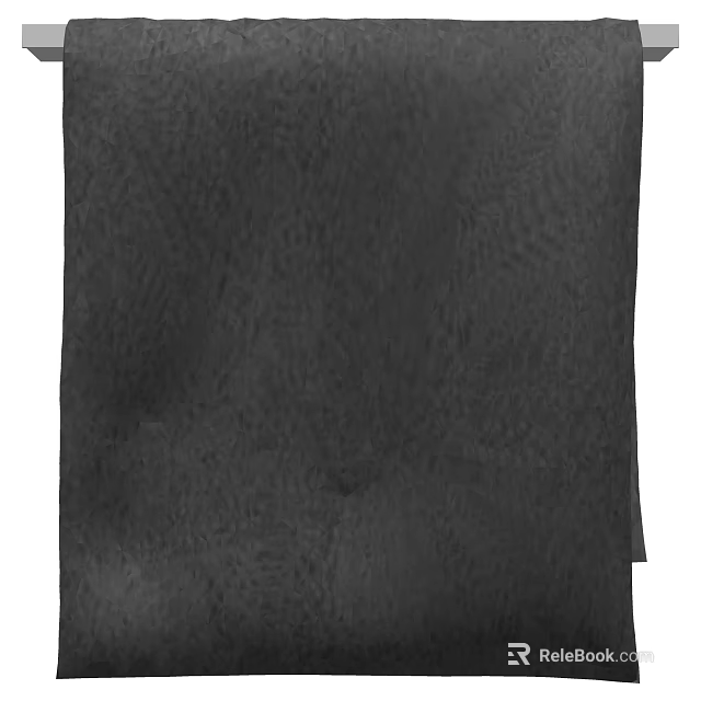 Premium Black Soft Towel Highly Absorbent Quick Drying for Bathroom Use 3d model 