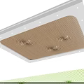 Modern Ceiling Design With Striped Pattern White Frame And Recessed Lighting 3d model